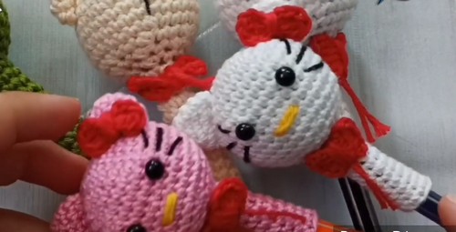 How To Crochet Kitty Pencil Topper 3