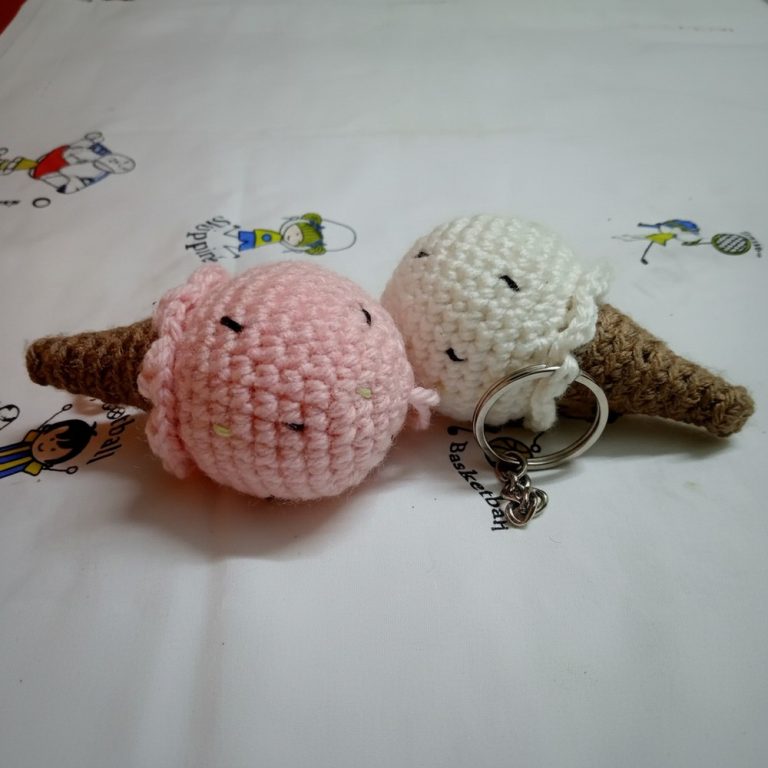 Tiny Crochet Ice Cream Keychain Pattern Great for Collectors